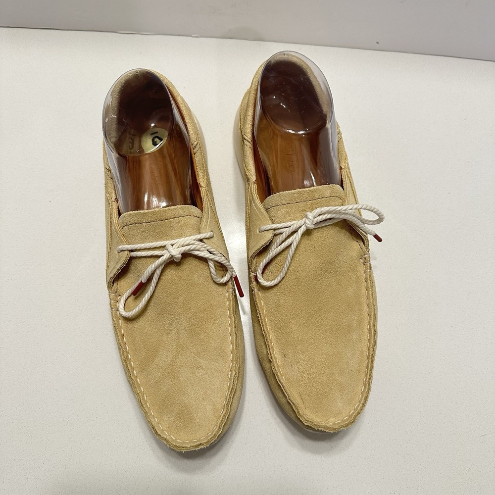 Olukai KA'A DRIVER Suede Shoes Moccasin In Golden Sand Men's Size 9 NEW Lace Up - Picture 5 of 11